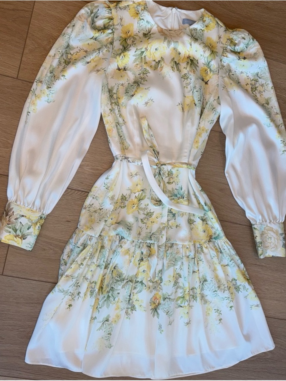 Antonio Melani, Yellow Floral Long-Sleeve Mini Dress